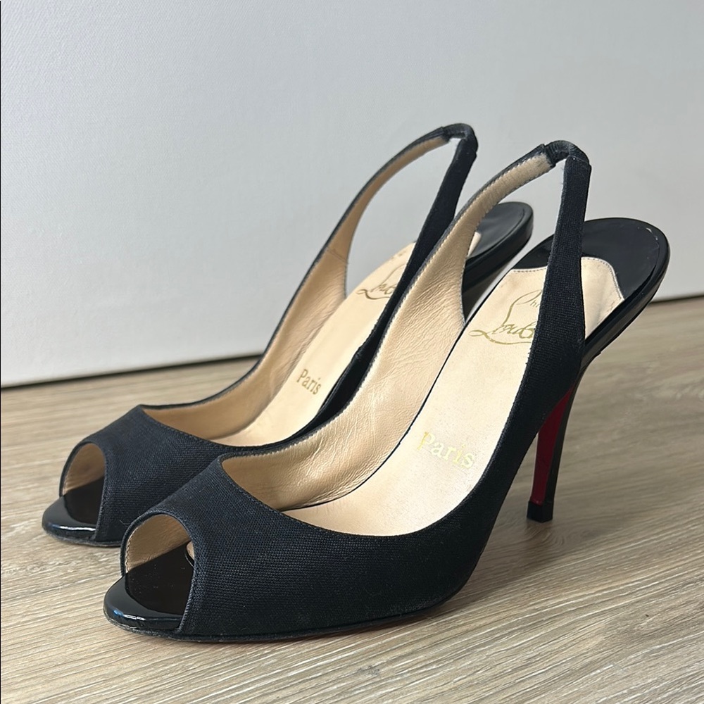 SOLD Christian Louboutin Slingback Peep-toe Heels